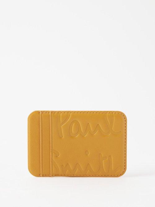 Paul Smith - Logo-debossed Leather Cardholder - Mens - Dark Yellow