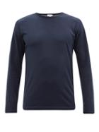 Sunspel - Cotton-blend Jersey Long-sleeved Pyjama Top - Mens - Navy
