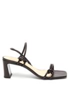 Matchesfashion.com By Far - Charlie Square Toe Leather Sandals - Womens - Black