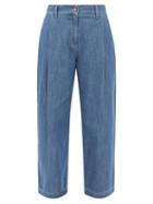 See By Chlo - High-rise Wide-leg Cropped Jeans - Womens - Mid Denim