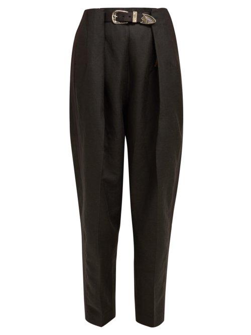 Matchesfashion.com Toga - Tapered Wool Blend Trousers - Womens - Black