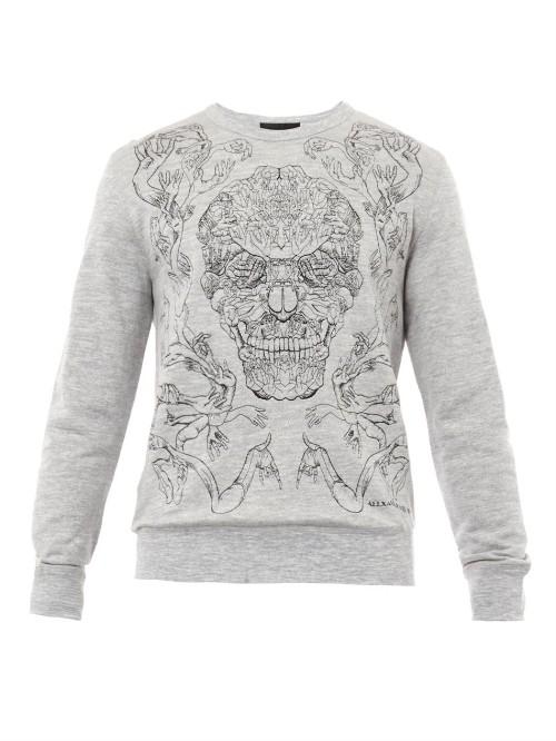 Alexander Mcqueen Hand And Skull-embroidered Sweatshirt