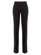 Matchesfashion.com Giambattista Valli - Mid Rise Wool Crepe Trousers - Womens - Black