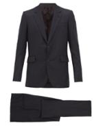Matchesfashion.com The Row - Nolan Single Breasted Wool Herringbone Suit - Mens - Navy