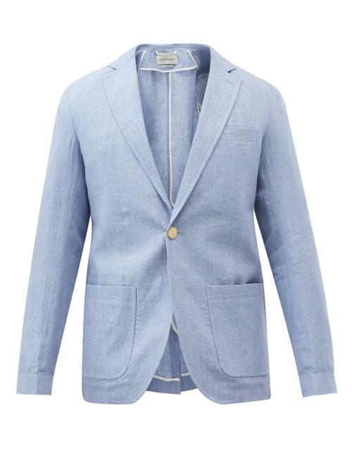Oliver Spencer - Fairway Linen-chambray Blazer - Mens - Blue