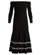 Alexander Mcqueen Off-the-shoulder Eyelet Knit Dress
