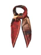 Matchesfashion.com Mary Mccartney - Red Velvet Nude Print Silk Scarf - Womens - Nude