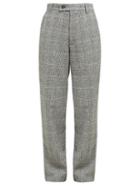 Matchesfashion.com Aries - Prince Of Wales Check Cotton Blend Boucl Trousers - Womens - Grey
