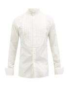 Mens Rtw Sbline - Bunny Pleated-plastron Cotton-poplin Tuxedo Shirt - Mens - Cream