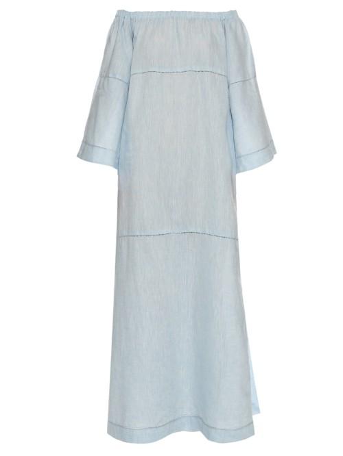 Lisa Marie Fernandez Off-the-shoulder Linen Dress