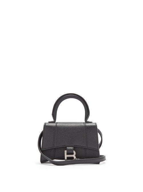 Matchesfashion.com Balenciaga - Hourglass Nano Grained-leather Bag - Womens - Black