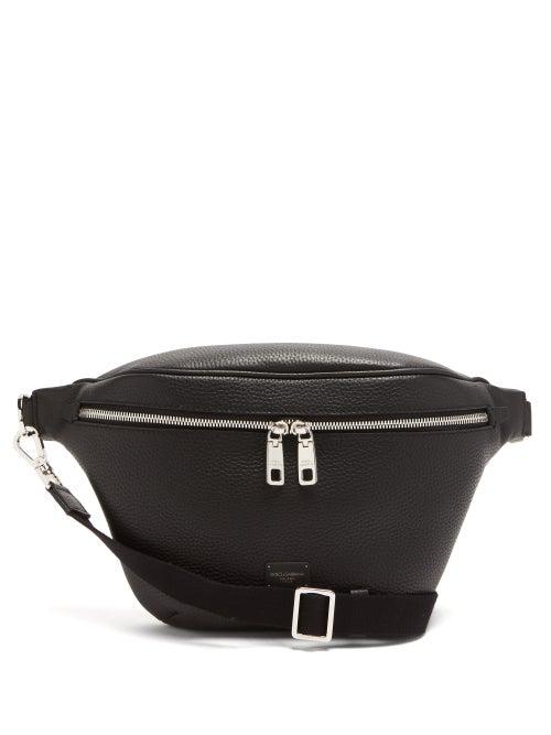 Matchesfashion.com Dolce & Gabbana - Logo-plaque Grained-leather Belt Bag - Mens - Black