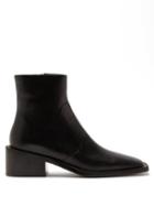 Matchesfashion.com Mm6 Maison Margiela - Square-toe Faux-leather Ankle Boots - Womens - Black