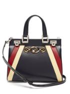 Matchesfashion.com Gucci - Zumi Small Striped Leather Handbag - Womens - Navy Multi