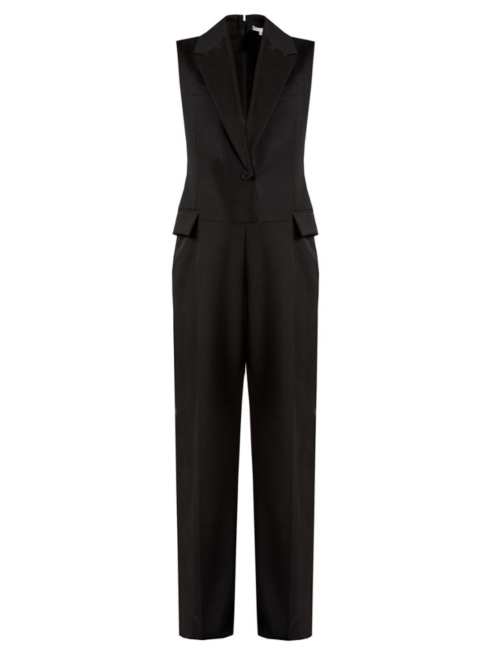 Stella Mccartney Frayed-edge Tuxedo Jumpsuit