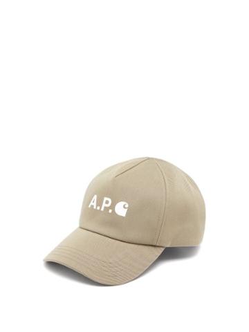 Matchesfashion.com A.p.c. X Carhartt - X Carhartt Logo-print Cotton-blend Twill Cap - Mens - Khaki