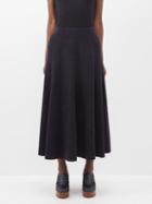 Gabriela Hearst - Maureen Felted-cashmere Midi Skirt - Womens - Navy