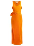 Matchesfashion.com Mara Hoffman - Harlow Ribbed Cotton Midi Dress - Womens - Orange