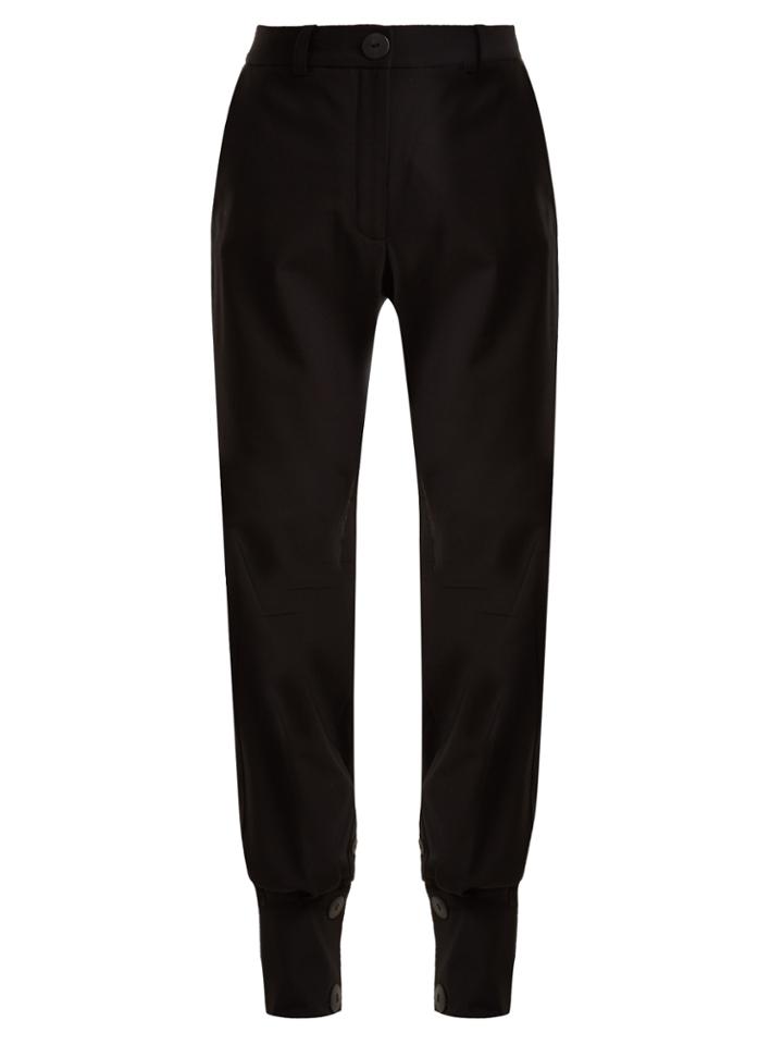 Jw Anderson Buttoned-cuff High-waisted Trousers