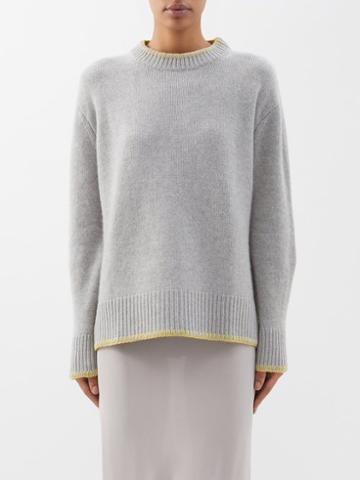 Lisa Yang - Agatha Whipstitch Cashmere Sweater - Womens - Yellow Grey