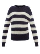 A.p.c. - Striped Oversized Knit Sweater - Womens - Navy White