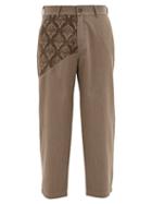 Matchesfashion.com Adish - Embroidered Wool-twill Trousers - Mens - Brown