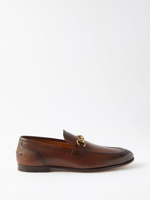 Gucci - Jordaan Horsebit Leather Loafers - Mens - Dark Brown