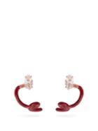 Matchesfashion.com Bea Bongiasca - Tendril Crawler 9kt Gold & Enamel Earrings - Womens - Red Multi