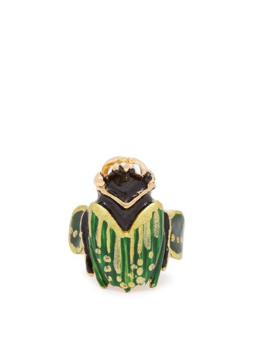 Matchesfashion.com Wai Wai - X Betina De Luca Beetle Ring - Womens - Green