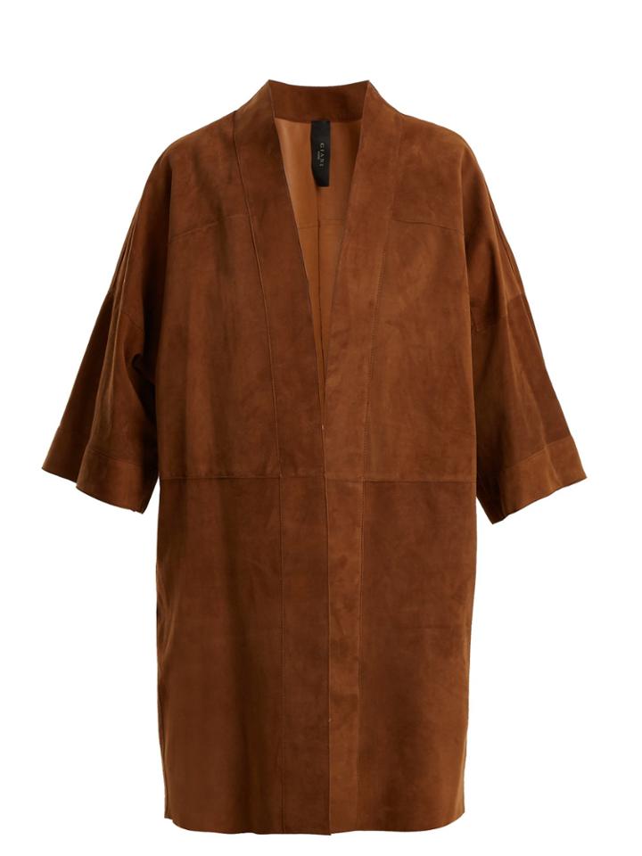 Giani Firenze Kimono-sleeve Suede Coat