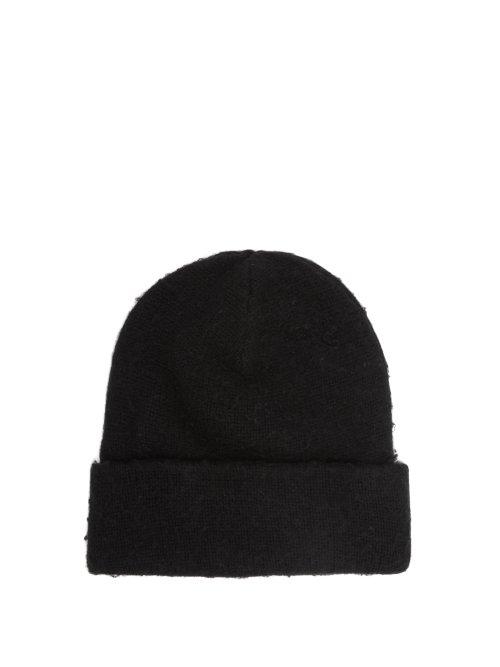 Matchesfashion.com Acne Studios - Pilled Wool Blend Beanie Hat - Mens - Black