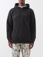 Palm Angels - Glitter-logo Distressed Cotton Hooded Sweatshirt - Mens - Black