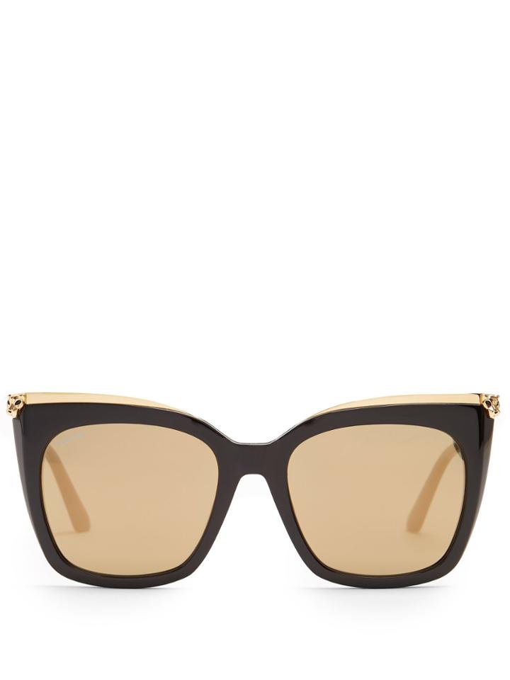 Cartier Eyewear Panthre De Cartier Acetate Sunglasses