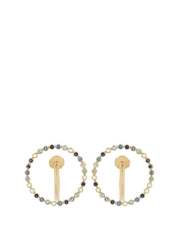 Charlotte Chesnais Fine Jewellery Saturn Medium Sapphire, Topaz & Gold Earrings
