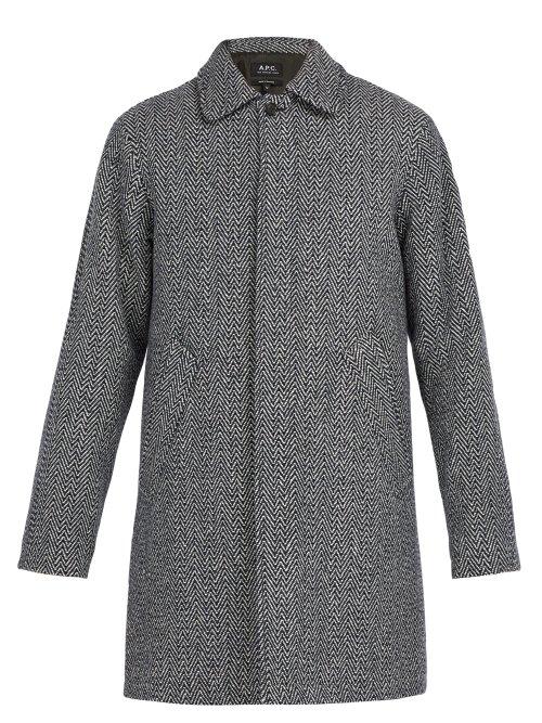 Matchesfashion.com A.p.c. - Ivan Wool Blend Coat - Mens - Grey Multi