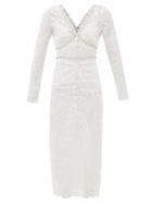 Self-portrait - Faux-pearl Embellished Lace Dress - Womens - White