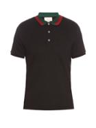 Gucci Contrast-collar Cotton-blend Piqu Polo Shirt