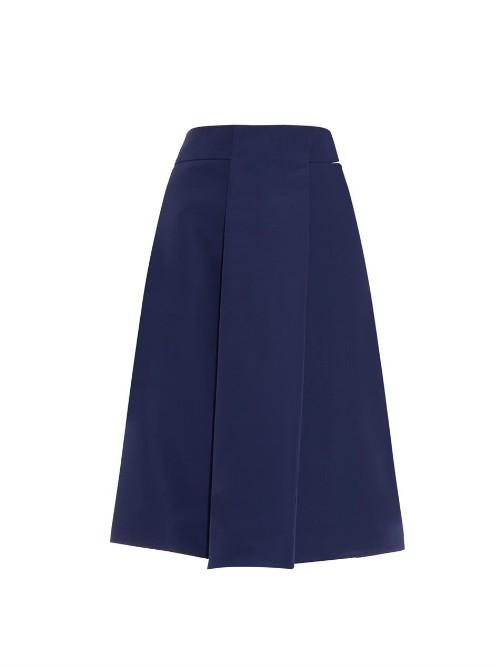 Jil Sander Tribale Pleat-detail Cotton Skirt