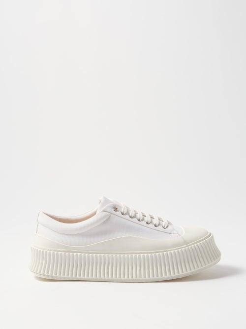 Jil Sander - Ridged-outsole Recycled-fibre Canvas Trainers - Womens - White