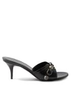 Balenciaga - Cagole Buckled Leather Mules - Womens - Black