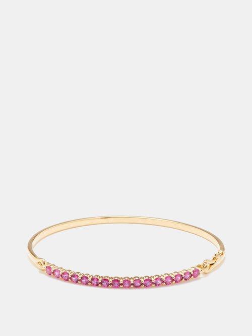 Melissa Kaye - Lenox Sapphire & 18kt Gold Bracelet - Womens - Pink Multi