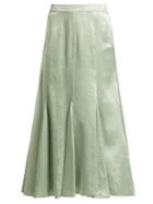 Matchesfashion.com Sies Marjan - Holly Satin Midi Skirt - Womens - Green