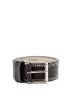 Matchesfashion.com Ami - Stitched Leather Belt - Mens - Black