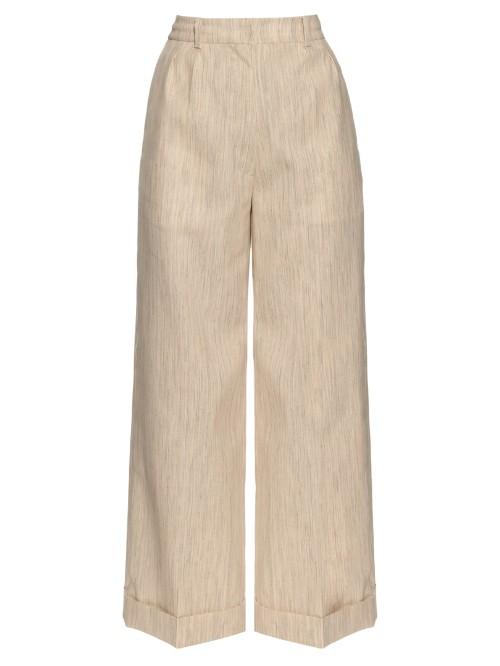 Hillier Bartley Wide-leg Camel-canvas Trousers