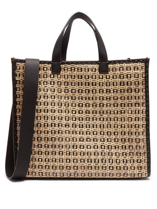Mens Bags Fendi - Ff Faux-raffia Tote Bag - Mens - Beige Multi