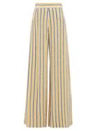 Matchesfashion.com Three Graces London - Filippa Striped Cotton-blend Trousers - Womens - Yellow Multi