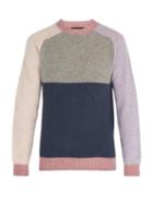 Matchesfashion.com Howlin' - Colour Blocked Wool Sweater - Mens - Blue Multi