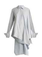 Palmer/harding Asymmetric Adjustable Open-back Pinstripe Shirt