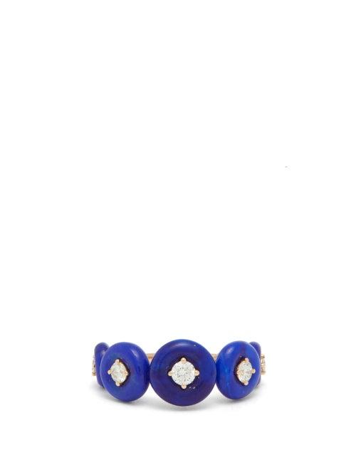 Matchesfashion.com Fernando Jorge - Surrounding 18kt Rose Gold, Diamond & Lapis Ring - Womens - Blue