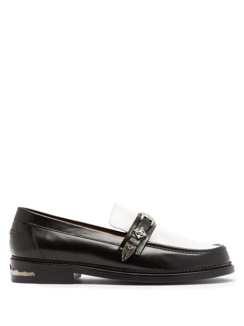 Matchesfashion.com Toga Virilis - Contrast-panel Buckled Leather Loafers - Mens - Black
